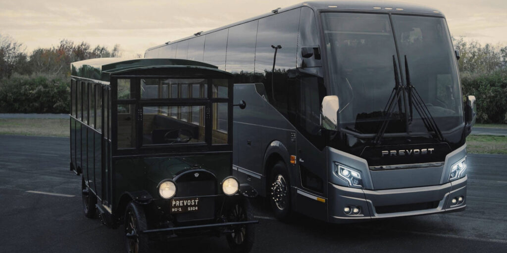 Prevost 100 year buses
